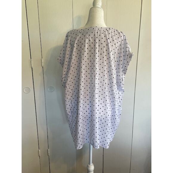 Kim Rogers Curvy‎ Size 3X Short Sleeve Blouse White w/ Black Polka Dots - Picture 3 of 5